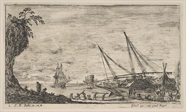Plate 1: seaport with ships, from 'Seascapes'