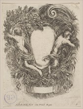 Cartouche Framed by Apollo and Pan, 1647. Creator: Stefano della Bella.