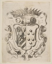 Arms of the Medici with Della Rovere, 1637. Creator: Stefano della Bella.