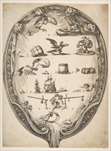Screen with Rebus of Fortune, ca. 1639. Creator: Stefano della Bella.