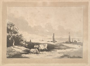 Cows and Seascape, 1783-89. Creator: Thomas Rowlandson.