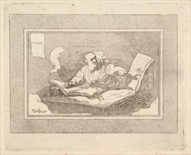 The Philosopher (Bearded Old Man Copying Book), 1783-87. Creator: Thomas Rowlandson.