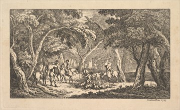 The Death - Fox Hunting - A Landscape Scene, 1787. Creator: Thomas Rowlandson.