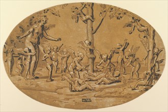 Venus at left in the company of cupids playing, ca. 1520-27. Creator: Attributed to Ugo da Carpi