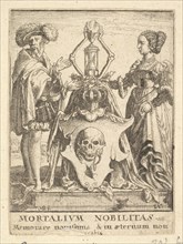 Death's coat of arms, from the Dance of Death, 1651. Creator: Wenceslaus Hollar.