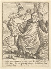 Abbot, from the Dance of Death, 1651. Creator: Wenceslaus Hollar.