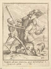 The Pedlar, from the Dance of Death, 1651. Creator: Wenceslaus Hollar.