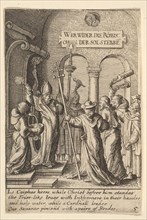Jesus before Caiaphas, 1625-77. Creator: Wenceslaus Hollar.