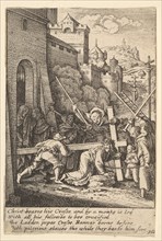 Carrying the cross, 1625-77. Creator: Wenceslaus Hollar.