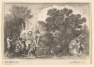 Five satyrs and two nymphs, 1650. Creator: Wenceslaus Hollar.