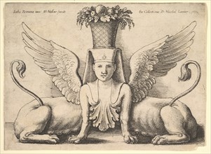 Sphinx with Two Bodies, 1652. Creator: Wenceslaus Hollar.