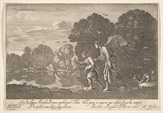 Tobias and the angel, 1644-52. Creator: Wenceslaus Hollar.
