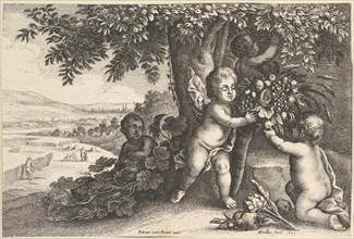 The River God and the Boys, 1625-77. Creator: Wenceslaus Hollar.