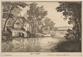 Landscape with an Angler, 1650. Creator: Wenceslaus Hollar.