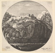 Landscape with a house on cliffs, 1646. Creator: Wenceslaus Hollar.