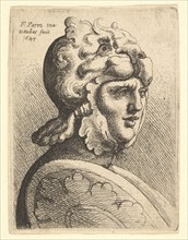 Helmeted Head, 1645. Creator: Wenceslaus Hollar.
