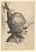 Helmeted Head wtih Bird's Head Crest, 1645. Creator: Wenceslaus Hollar.