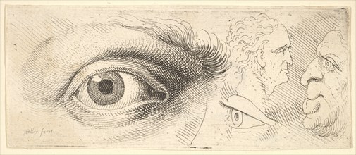 Two eyes and two heads, 1644-52. Creator: Wenceslaus Hollar.