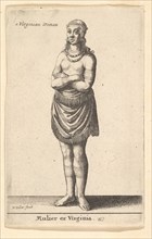 Woman of Virginia, ca. 1643. Creator: Wenceslaus Hollar.