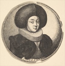 Woman with large circular fur hat and lace ruff, 1645. Creator: Wenceslaus Hollar.