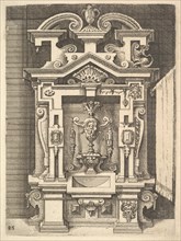 Design for a Lavabo, Plate 85 from Dietterlin's Architectura, 1598. Creator: Wendel Dietterlin the Elder.