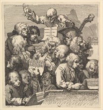 A Chorus of Singers, or The Oratorio, December 1732. Creator: William Hogarth.
