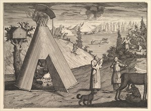 A Lapland Hut (Aubry de La Mottraye's "Travels throughout Europe, Asia and into Part of..., 1723-24. Creator: William Hogarth.