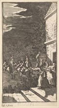 The New Metamorphosis, Plate 3: The Bandits Abduct Camilla, 1724. Creator: William Hogarth.