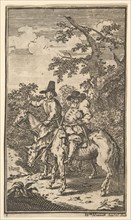 Hudibras Sallying Forth (Seventeen Small Illustrations for Samuel Butler's Hudibras, no..., 1721-26. Creator: William Hogarth.