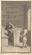 Hudibras and the Lawyer (Seventeen Small Illustrations for Samuel Butler's Hudibras, no..., 1721-26. Creator: William Hogarth.