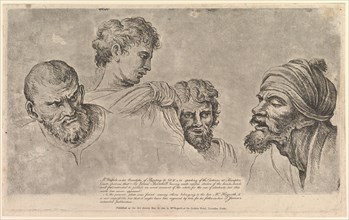 Four Heads From the Raphael Cartoons at Hampton Court, May 14, 1781. Creator: William Hogarth.