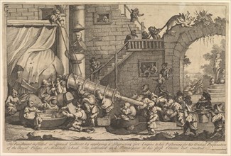 The Punishment Inflicted on Lemuel Gulliver, December 1726. Creator: William Hogarth.