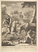 The Adventure of Mambrino's Helmet (Six Illustrations for Don Quixote), 1756 or after. Creator: William Hogarth.