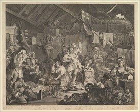 Strolling Actresses Dressing in a Barn, May 1738. Creator: William Hogarth.
