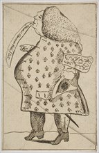 Caricature of a Man declaring: "I'm against Hanover that's flat", ca. 1757. Creator: Attributed to George Townshend, 4th Viscount and 1st Marquess Townshend (British, 1724-1807).