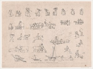 Plate 2, Outlines of Figures, Landscapes and Cattle...for the Use of Learners, June 1, 1790.