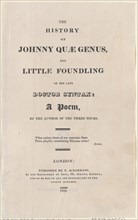 Title page, from "The History of Johnny Quae Genus, The Little Foundling of the Late Doctor Syntax", 1822.