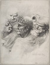 Five grotesque heads