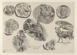 Sheet of Nine Antique Coins