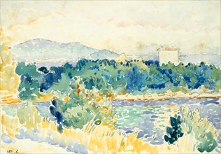 Mediterranean Landscape with a White House