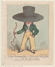 Light Summer Hat and Fashionable Walking Sticks for the Year 1801