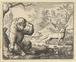 Renard Makes Fun of the Bear. From Hendrick van Alcmar's Renard The Fox