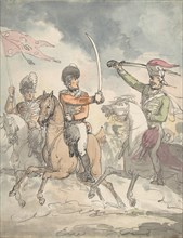 Unused study for a plate to "Hungarian and Highland Broadsword Exercise" Feb. 12