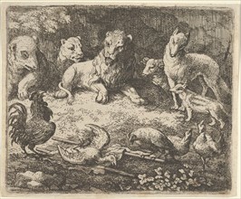 The Rooster Accuses Renard of the Murder of One of His Chickens from Hendrick van Alcmar's Renard The Fox