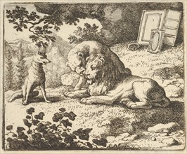 Renard Lies that he Gave the Ram Various Precious Objects that Were Meant for the Lion and Lioness. From Hendrick van Alcmar's Renard The Fox