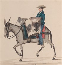 A baker on horseback, from a group of drawings depicting Peruvian costume, ca. 1848.