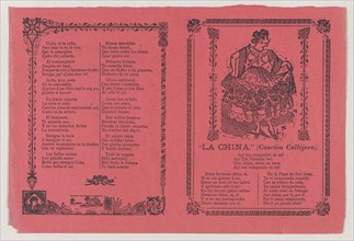 A broadsheet with a popular song 'La China' on the recto, on the verso the dance of 'Cuba Libre', ca. 1900-1910.