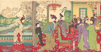 A Contest of Elegant Ladies among the Cherry Blossoms (Kaika kifujin kisoi), September 1887.