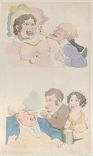 A Man Enticed by a Woman; and Smoking a Customer, 1800 (?).