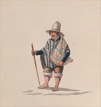 A Peruvian man, from a group of drawings depicting Peruvian costume, ca. 1848.